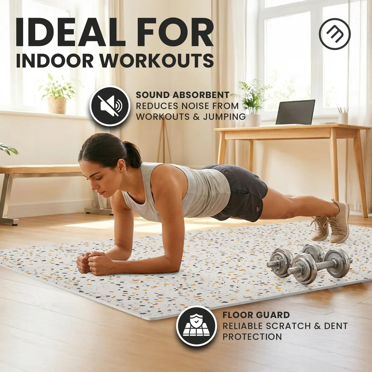 BeMaxx Gym Mats Set - EVA Interlocking Foam Floor Tiles 18 pcs | Anti-Fatigue Workout Mat Puzzle - view 9