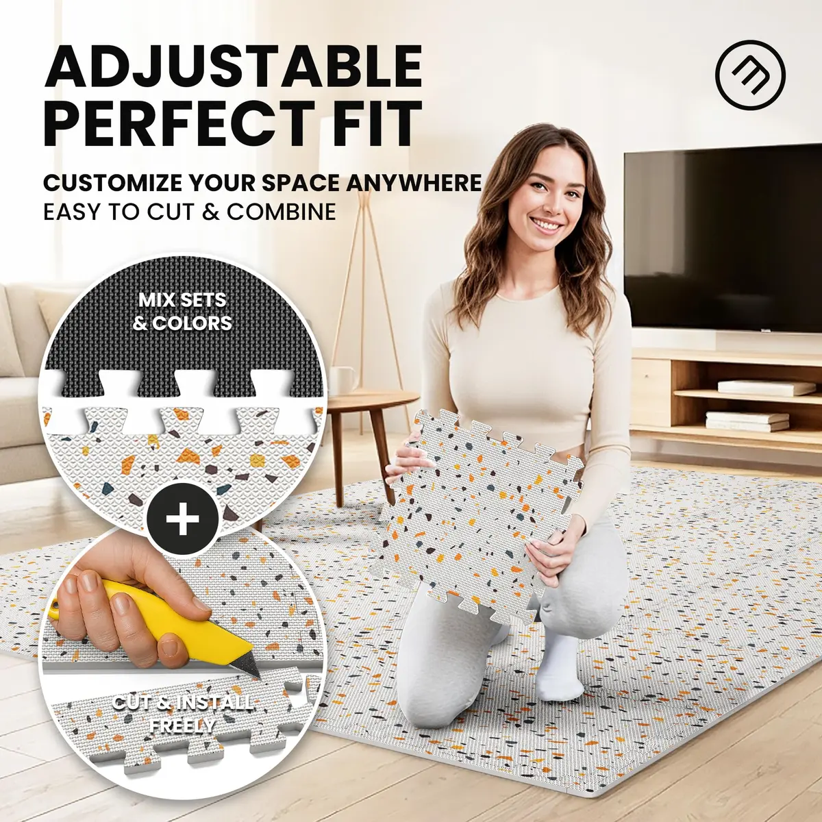 BeMaxx Gym Mats Set - EVA Interlocking Foam Floor Tiles 18 pcs | Anti-Fatigue Workout Mat Puzzle - view 4