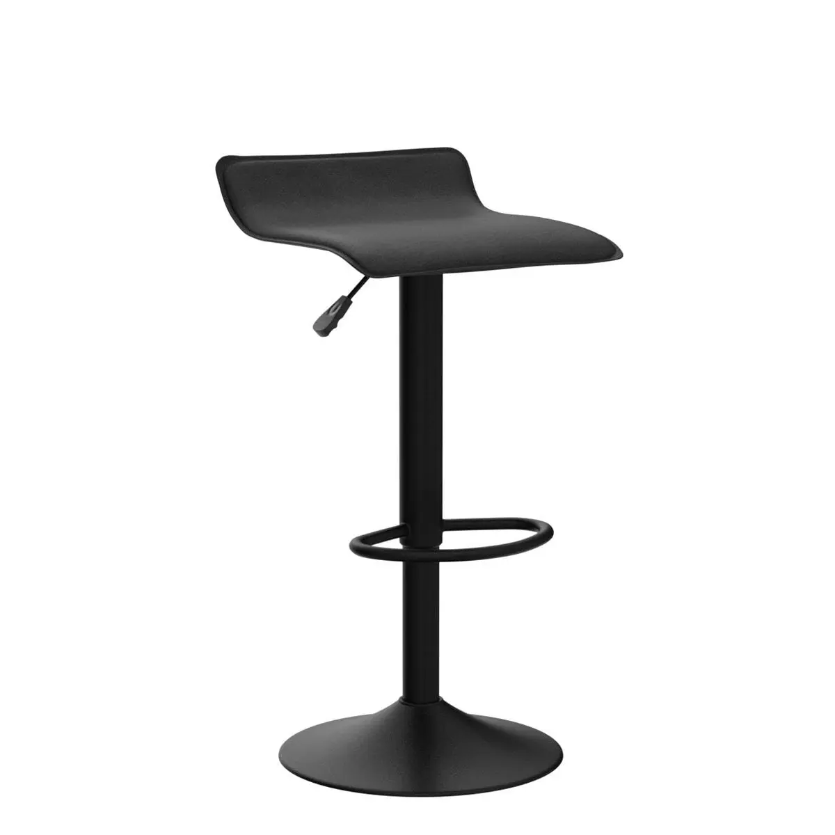 Vogue Furniture Direct PU Leather Adjustable Swivel Backless Bar Stools Set of 2 | Modern, 24-31.5 inch, Black - view 4
