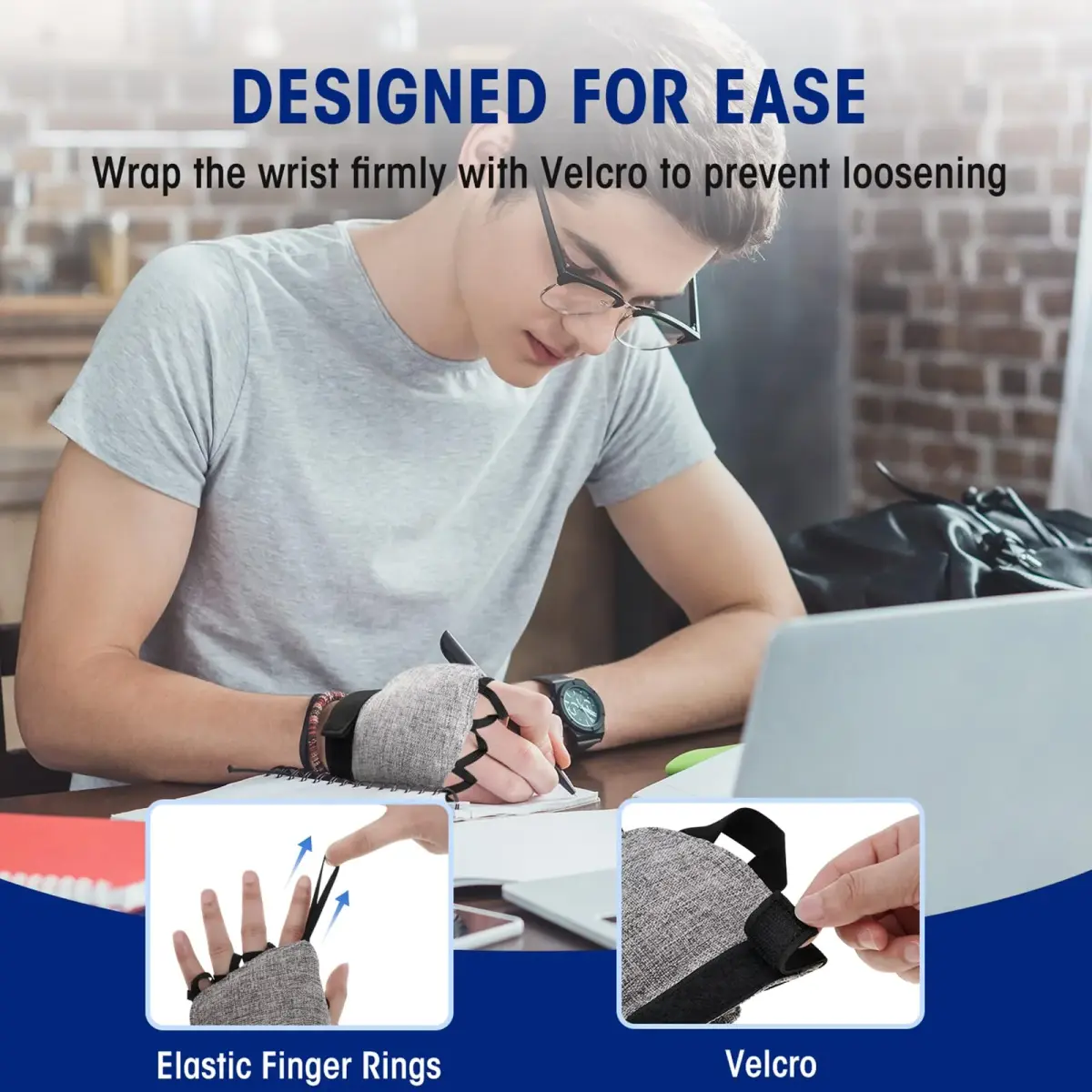 Zipcase Weighted Gloves for Tremors, 0.23 kg (0.5 lb) Each, Gray | Stabilizing Hand Exercise Aid - view 5