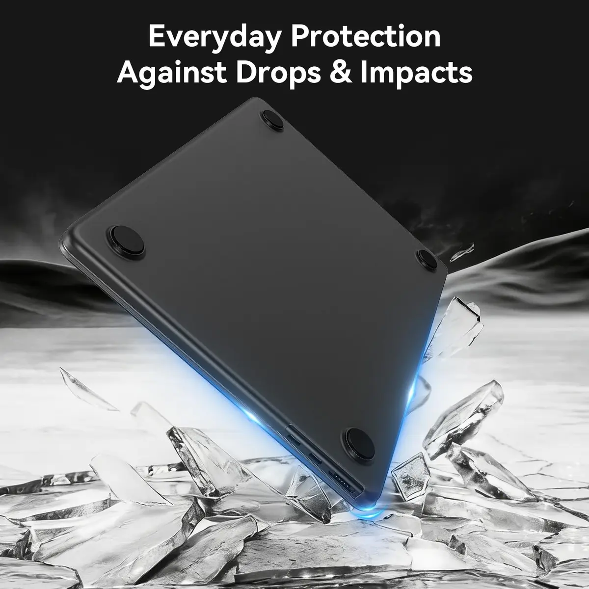 EooCoo Hard Case for MacBook Air 15 inch M2-M5 (A2941/A3114/A3241/A3448) with Keyboard Cover & Screen Protector, Frost Black - view 5