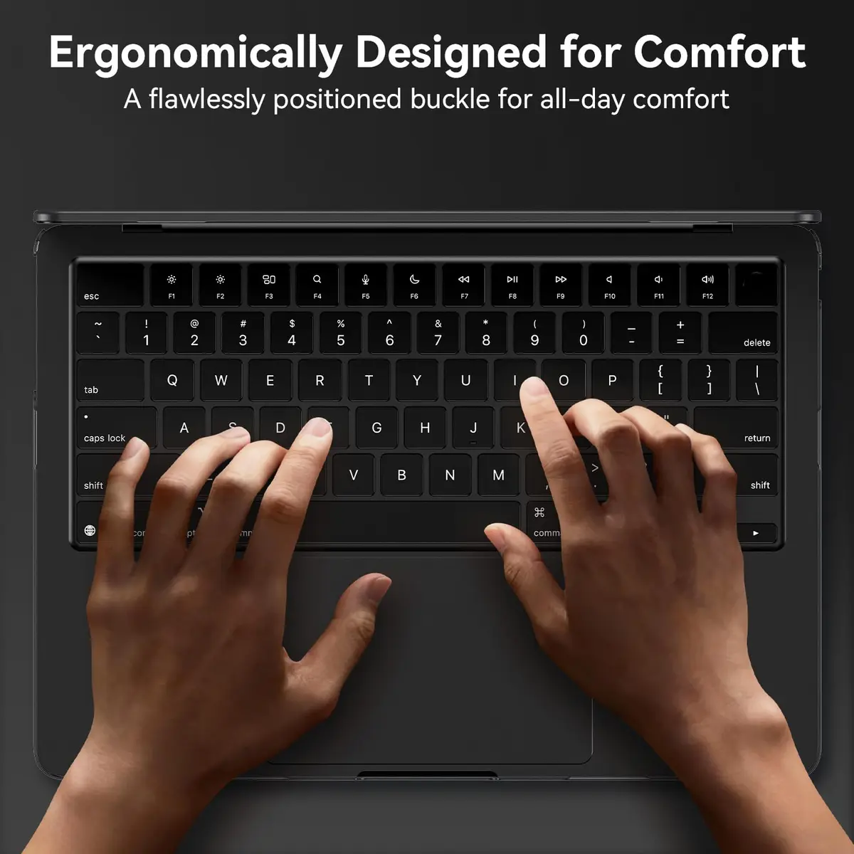 EooCoo Hard Case for MacBook Air 15 inch M2-M5 (A2941/A3114/A3241/A3448) with Keyboard Cover & Screen Protector, Frost Black - view 6