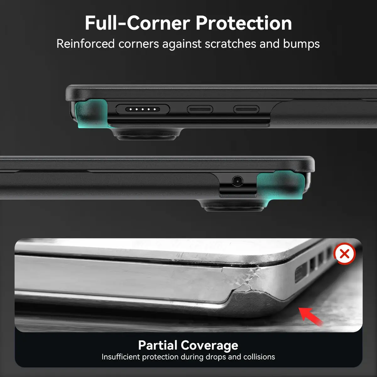 EooCoo Hard Case for MacBook Air 15 inch M2-M5 (A2941/A3114/A3241/A3448) with Keyboard Cover & Screen Protector, Frost Black - view 4