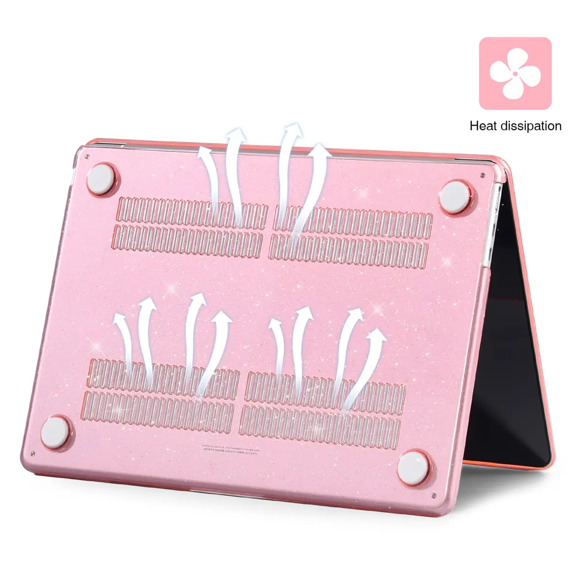 EooCoo Sparkly Pink Hard Case for MacBook Air 15 inch (M2-M5) | Includes Keyboard Cover & Screen Protector - view 2