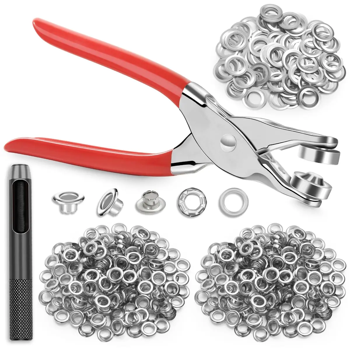 PAXCOO Grommet Tool Kit 12mm 1/2 Inch | Light Duty Decorative Grommets for Leather & Crafts - main product image
