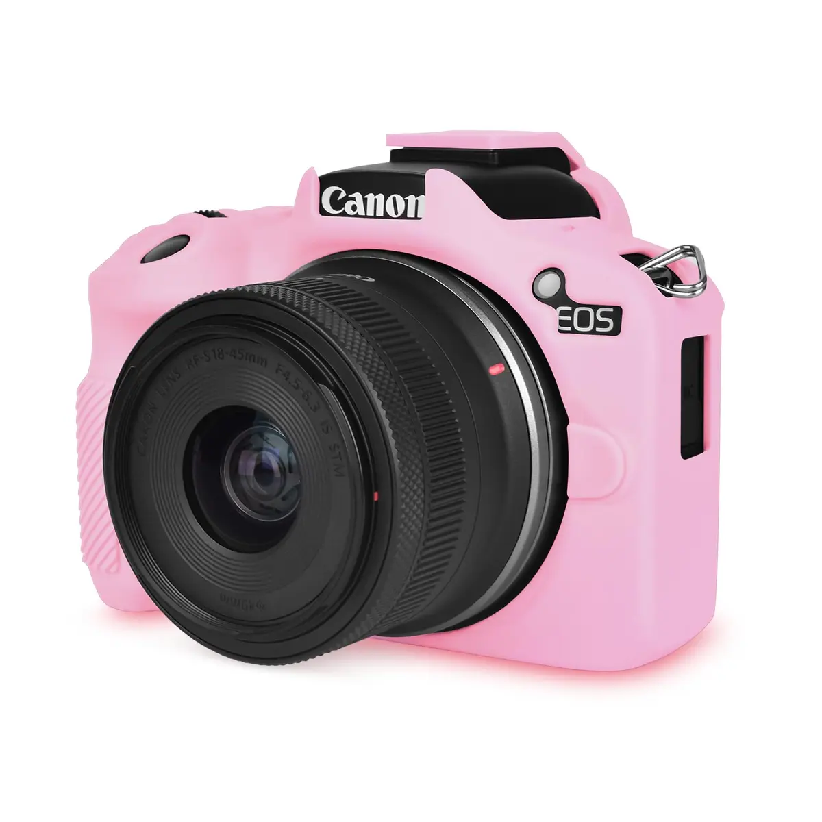 Rieibi Pink Silicone Camera Case for Canon EOS R50 | Lightweight Grip Cover Body Skin - main product image