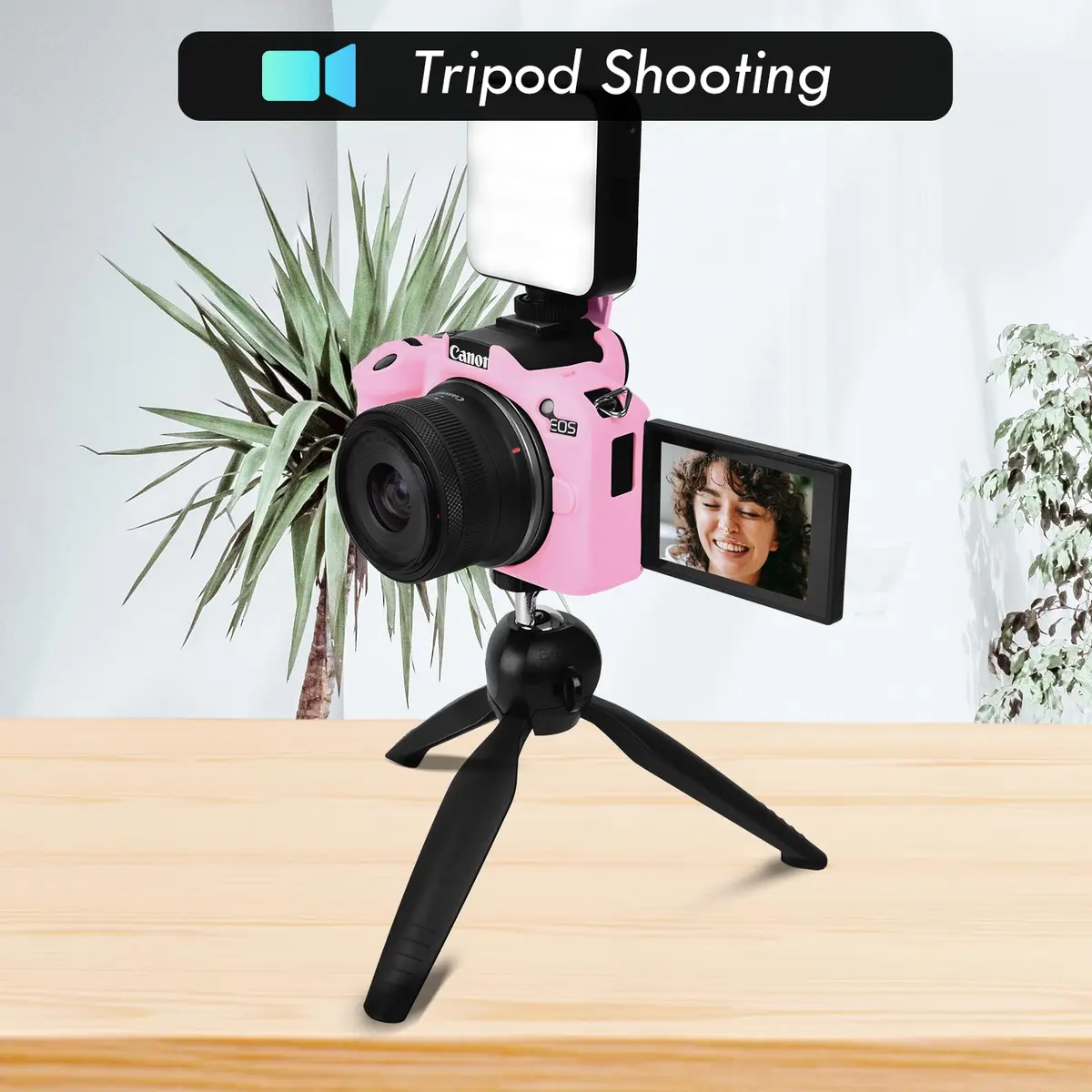 Rieibi Pink Silicone Camera Case for Canon EOS R50 | Lightweight Grip Cover Body Skin - view 6