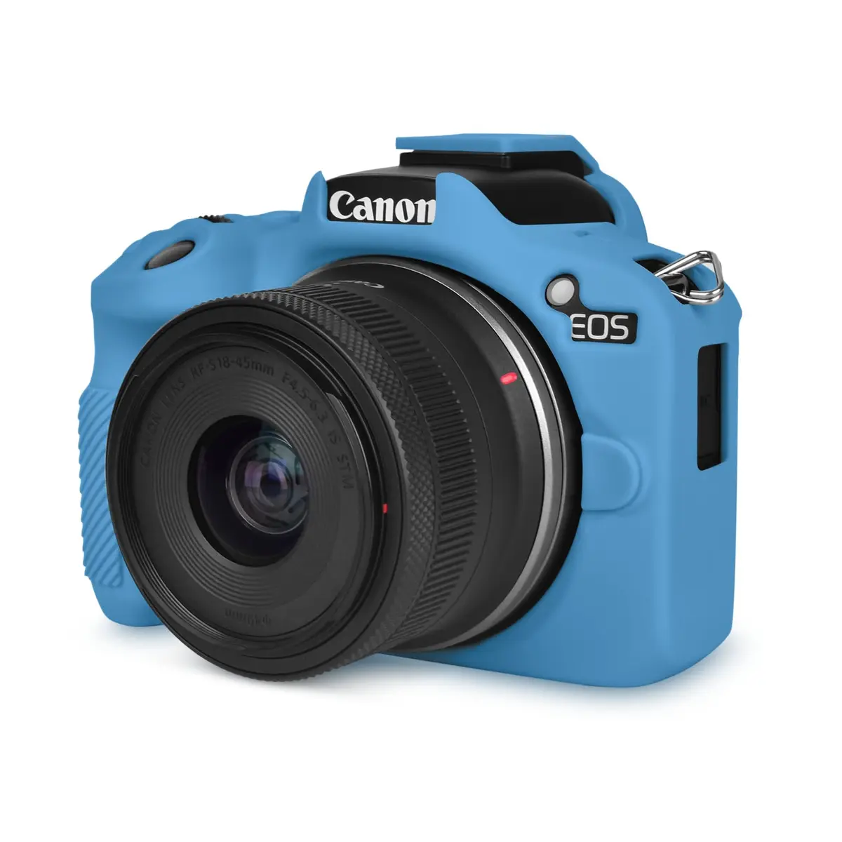 Rieibi EOS R50 Camera Case Blue | Soft Silicone Protective Grip for Canon EOS R50 Vlogging Camera - main product image