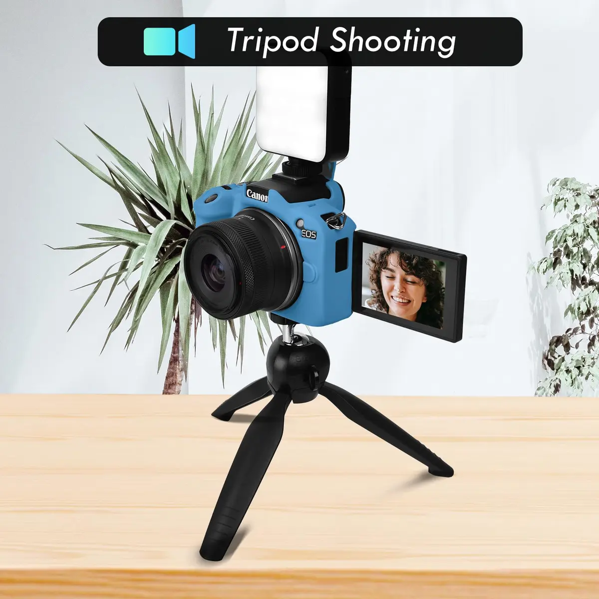 Rieibi EOS R50 Camera Case Blue | Soft Silicone Protective Grip for Canon EOS R50 Vlogging Camera - view 6