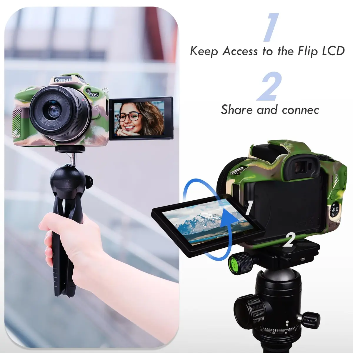 Rieibi EOS R50 Camera Case for Canon EOS R50 | Soft Silicone Protective Body Skin with Enhanced Grip & Precise Cutouts - view 5