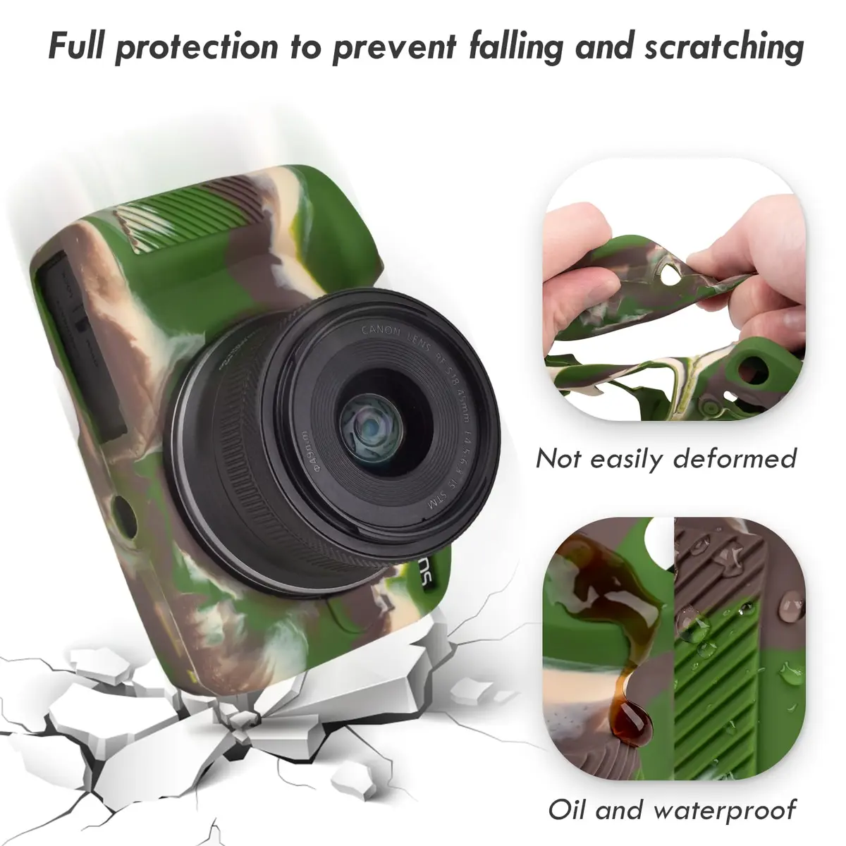 Rieibi EOS R50 Camera Case for Canon EOS R50 | Soft Silicone Protective Body Skin with Enhanced Grip & Precise Cutouts - view 4