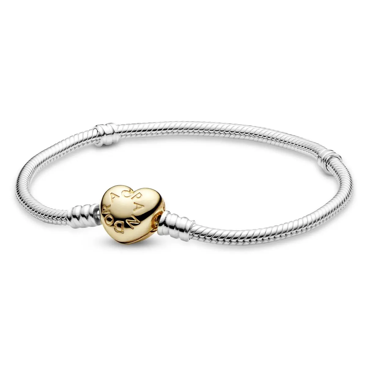 PANDORA Heart Clasp Snake Chain Bracelet, 7.1" | Elegant romantic jewelry for women - view 2