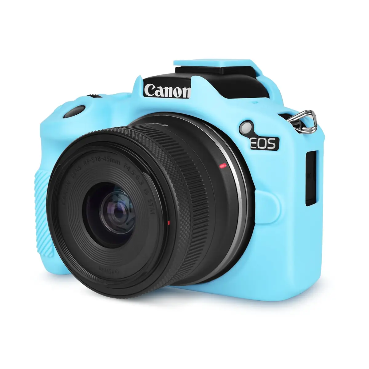 Rieibi EOSR50 EOS R50 Case, Soft Silicone Protective Cover for Canon EOS R50, Lightweight Camera Grip & Body Skin - Light Blue - main product image