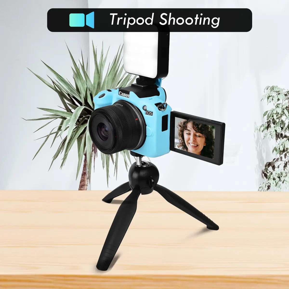 Rieibi EOSR50 EOS R50 Case, Soft Silicone Protective Cover for Canon EOS R50, Lightweight Camera Grip & Body Skin - Light Blue - view 6