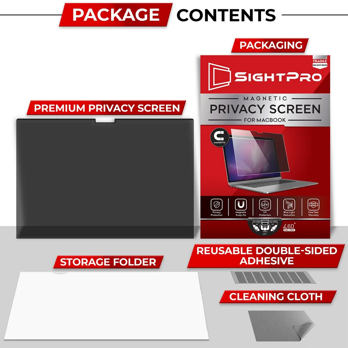 SightPro Magnetic Privacy Screen for MacBook Air 15 Inch (2023-2026 M2-M5) | Black, Dual Finish, Anti-Glare - view 5