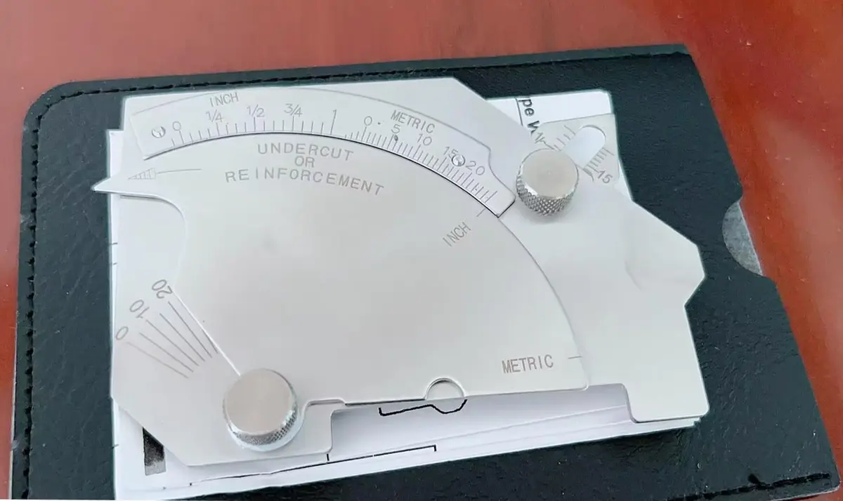 RIVERWELD Bridge Cam Gauge Welding Inspection Depth of Undercut 50mm (2") | Measures Weld Undercut, Pitting, Fillet Size & Misalignment - view 5