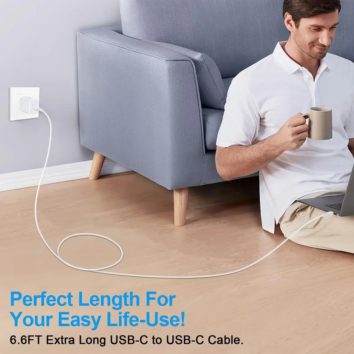 VIFIGEN 25W USB-C Charger with 6FT Cable | Fast Charging for Samsung & Pixel Phones - view 4
