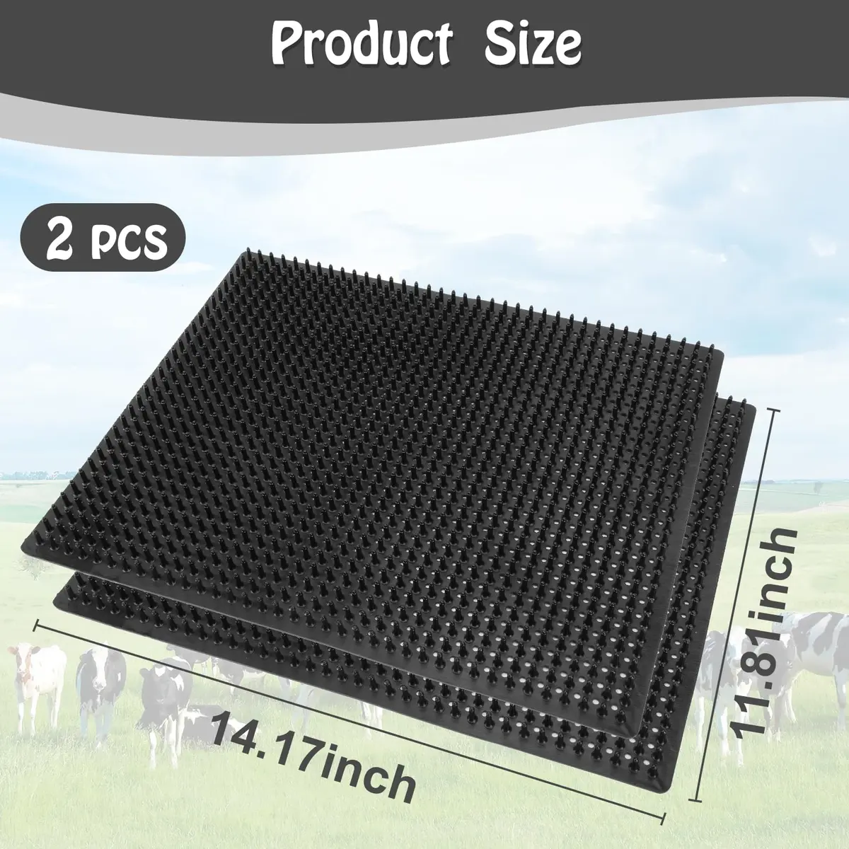 GINDOOR Horse Scratching Post Pad 14.17" x 11.85" | Durable Soft Rubber for Horses & Livestock - view 2