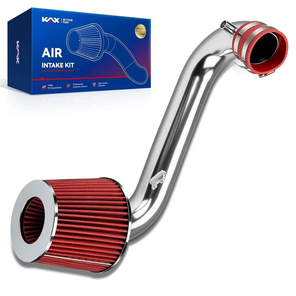 KAX 2.5" Performance Cold Air Intake Kit for 2001-2005 Civic 1.7L | Red - main product image