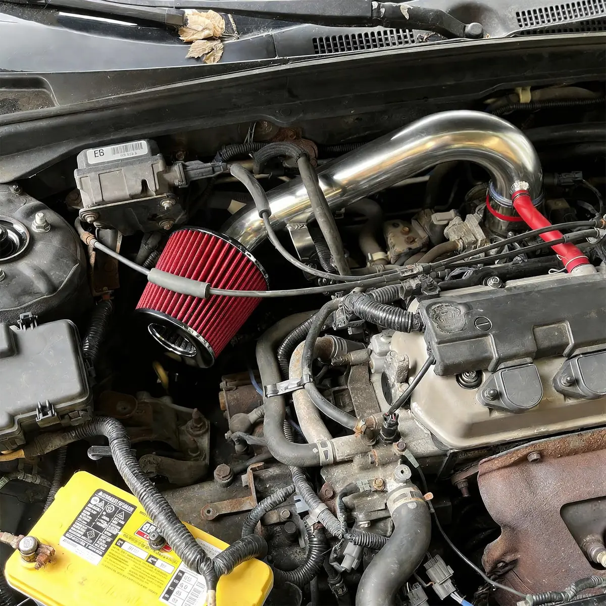 KAX 2.5" Performance Cold Air Intake Kit for 2001-2005 Civic 1.7L | Red - view 8