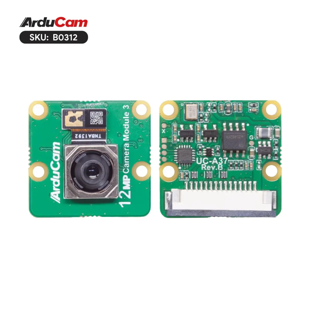 Arducam Raspberry Pi Camera Module 3 12MP IMX708 Autofocus Pi Cam V3 with 15-22pin FFC Cable - view 2