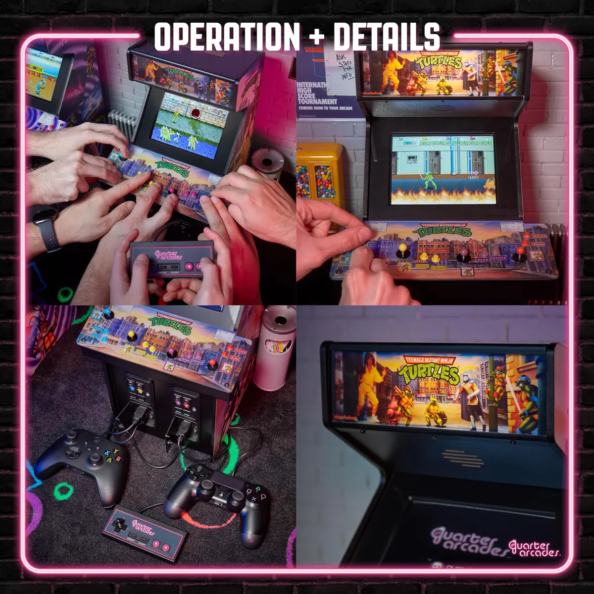 quarter arcades Teenage Mutant Ninja Turtles 1/4 Scale Mini Arcade | Authentic Konami Replica, 17" tall, Collectible - view 4
