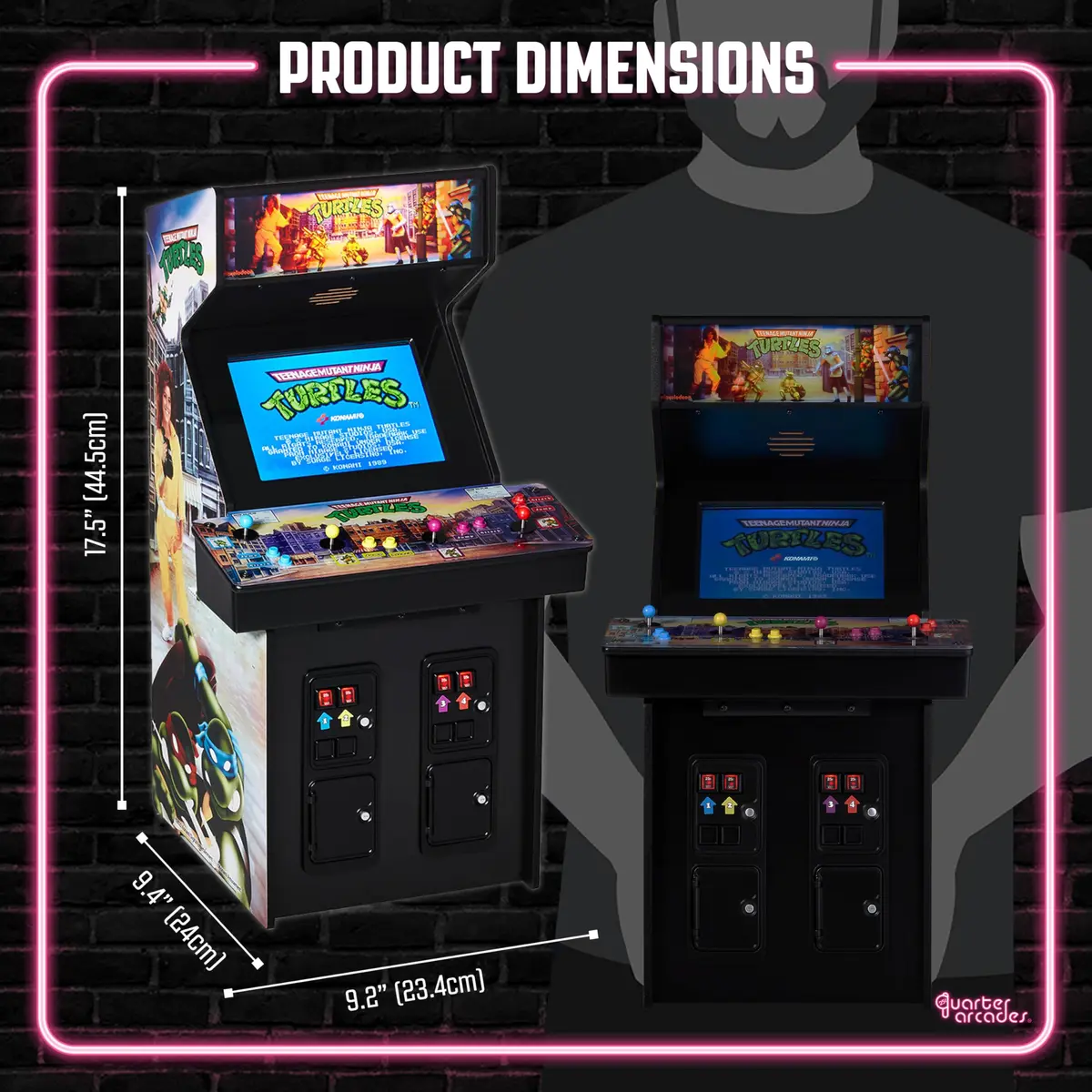 quarter arcades Teenage Mutant Ninja Turtles 1/4 Scale Mini Arcade | Authentic Konami Replica, 17" tall, Collectible - view 2