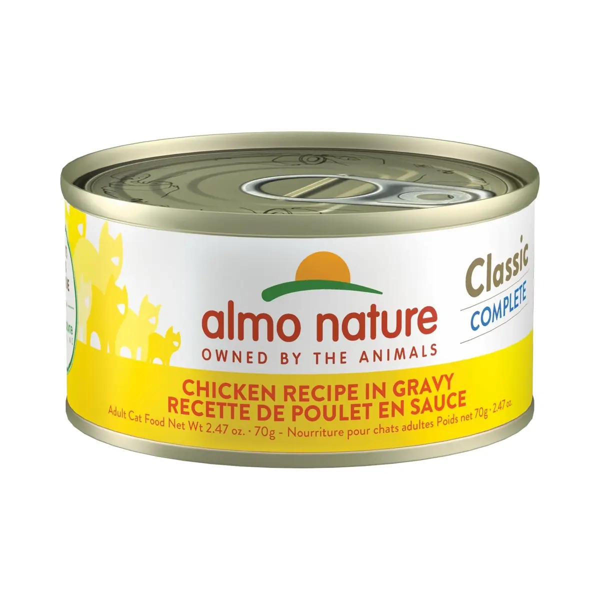 almo nature Classic Complete - Wet Cat Food - Chicken Recipe in Gravy - Grain Free, GMO Free, No Artificial Colors and Flavors, 2.47oz (Pack of 12) - main product image