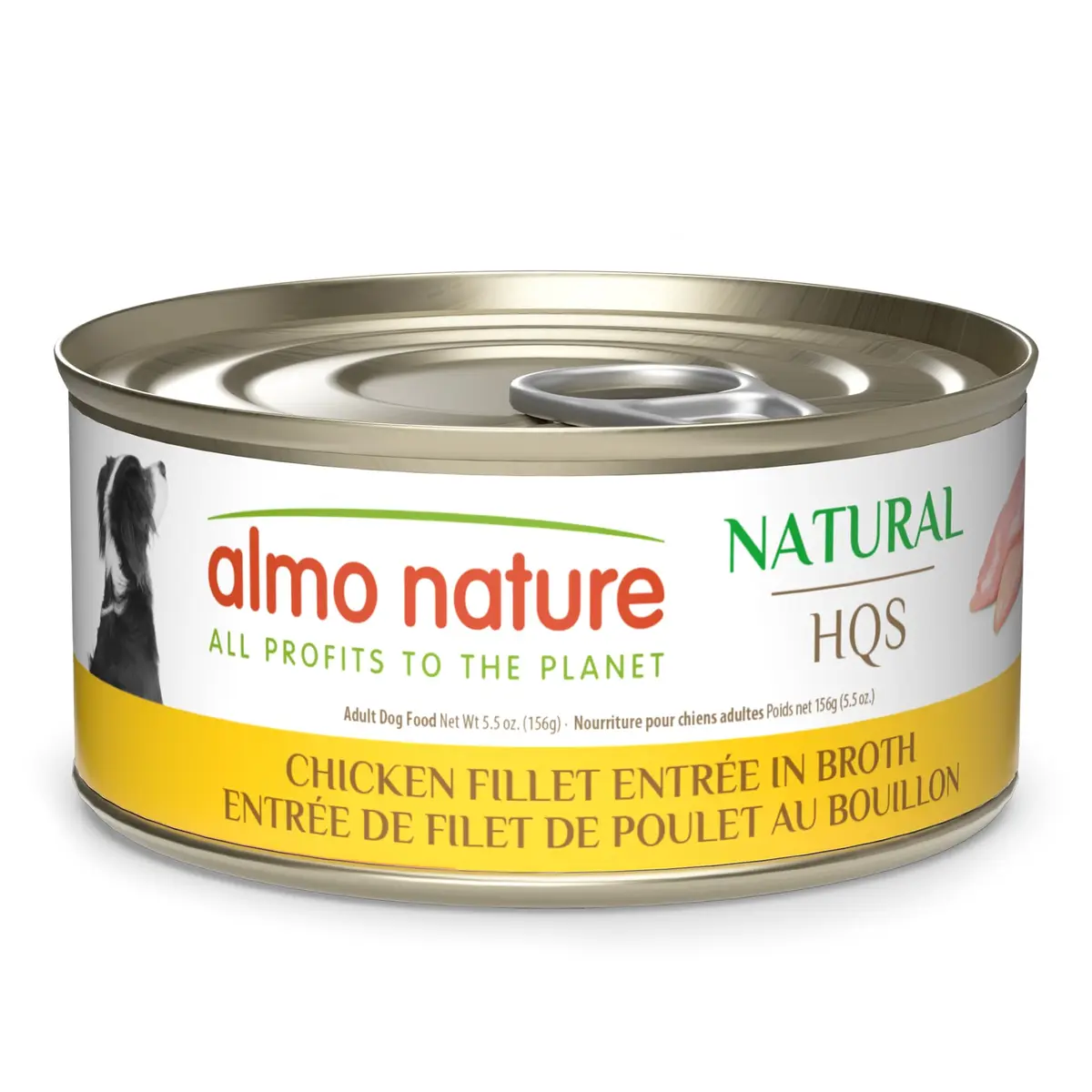 almo nature HQS Natural Wet Dog Food Chicken Fillet, 5.5oz Pack of 12 | Grain Free & Additive Free - main product image