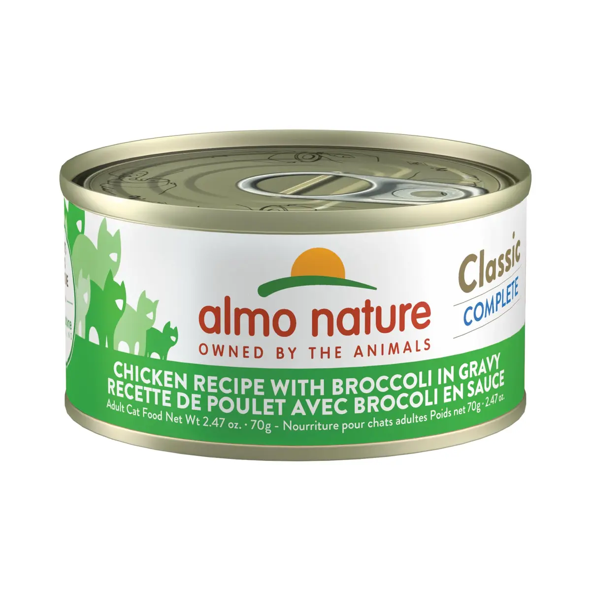 almo nature Classic Wet Cat Food, Chicken Recipe with Broccoli in Gravy, 2.47oz Pack of 12 | Grain Free, GMO Free, No Artificial Colors & Flavors - main product image