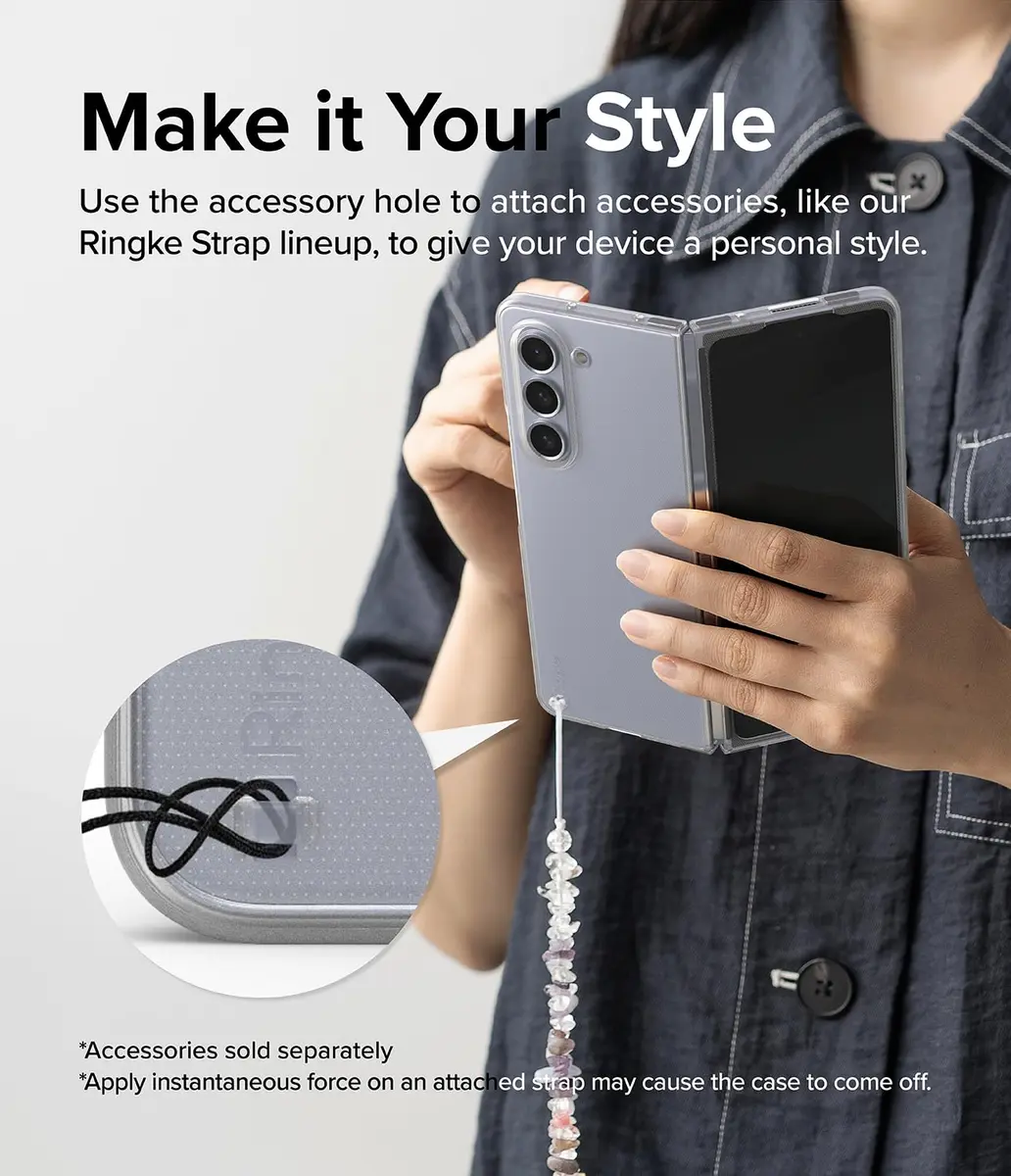 Ringke Cellular Phone Case for Samsung Galaxy Z Fold 5 | Slim Matte Clear - view 8