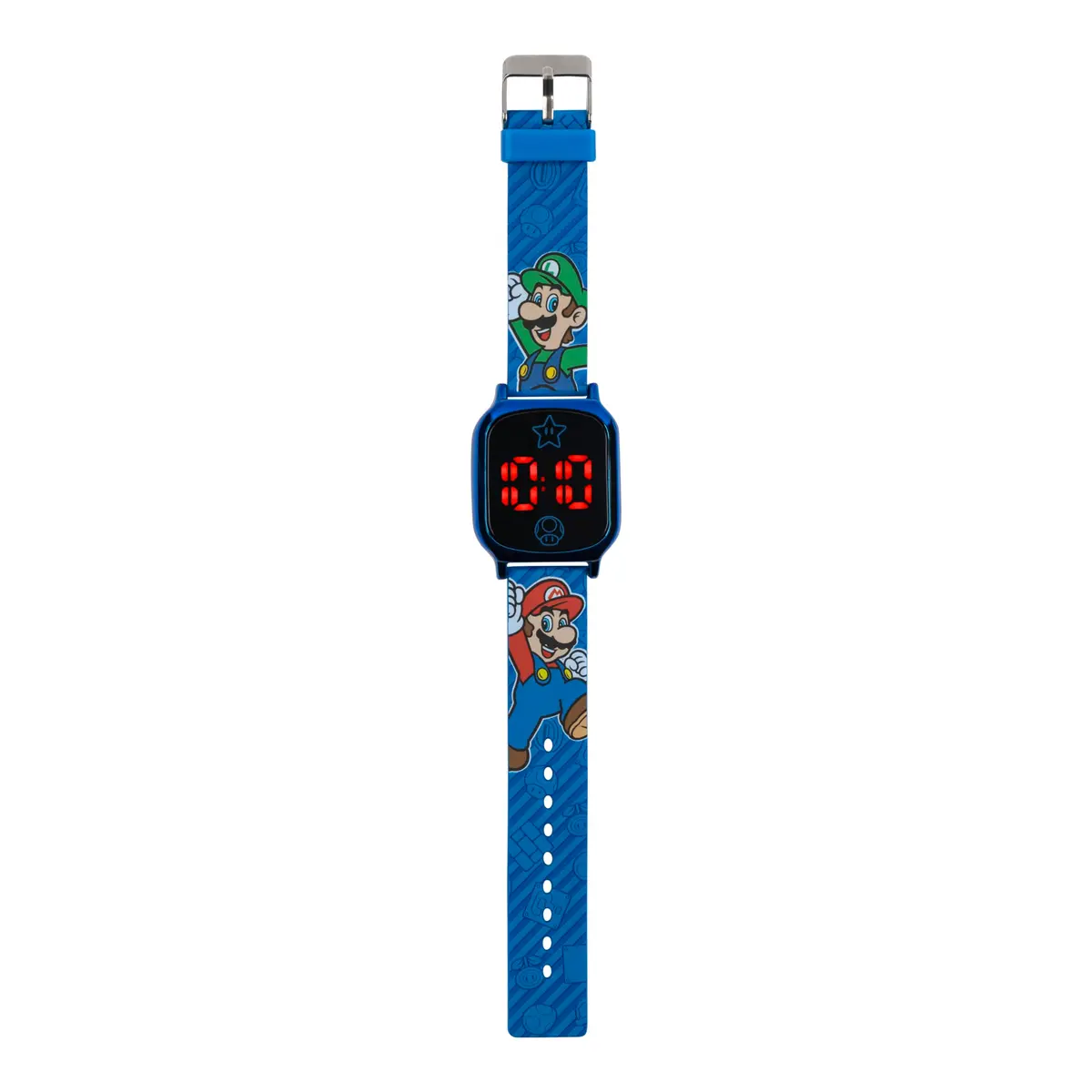Accutime Super Mario Kids Digital Watch 20mm Blue Silicone Strap | Touch-Activated LED, Fun Mario & Luigi Design (70-120 chars) - view 7