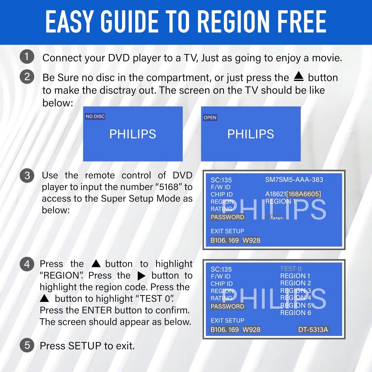 Philips All-Region DVD Player with RCA Cable & Remote | Plays CD, DVD, DVD±R/RW, MP3 (Black) - view 5