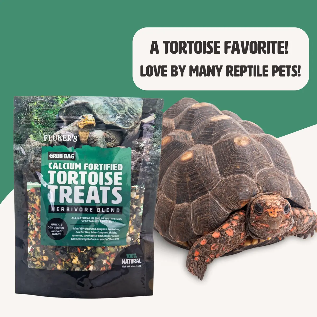 Fluker's Calcium Fortified Tortoise Treats 4 oz (113 g) | All Natural Herbivore Blend for Reptiles - view 5