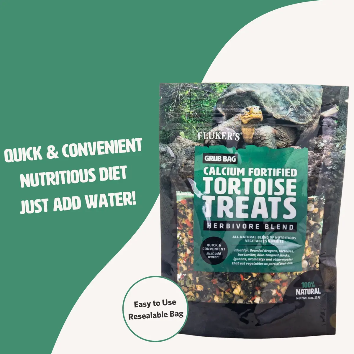 Fluker's Calcium Fortified Tortoise Treats 4 oz (113 g) | All Natural Herbivore Blend for Reptiles - view 6
