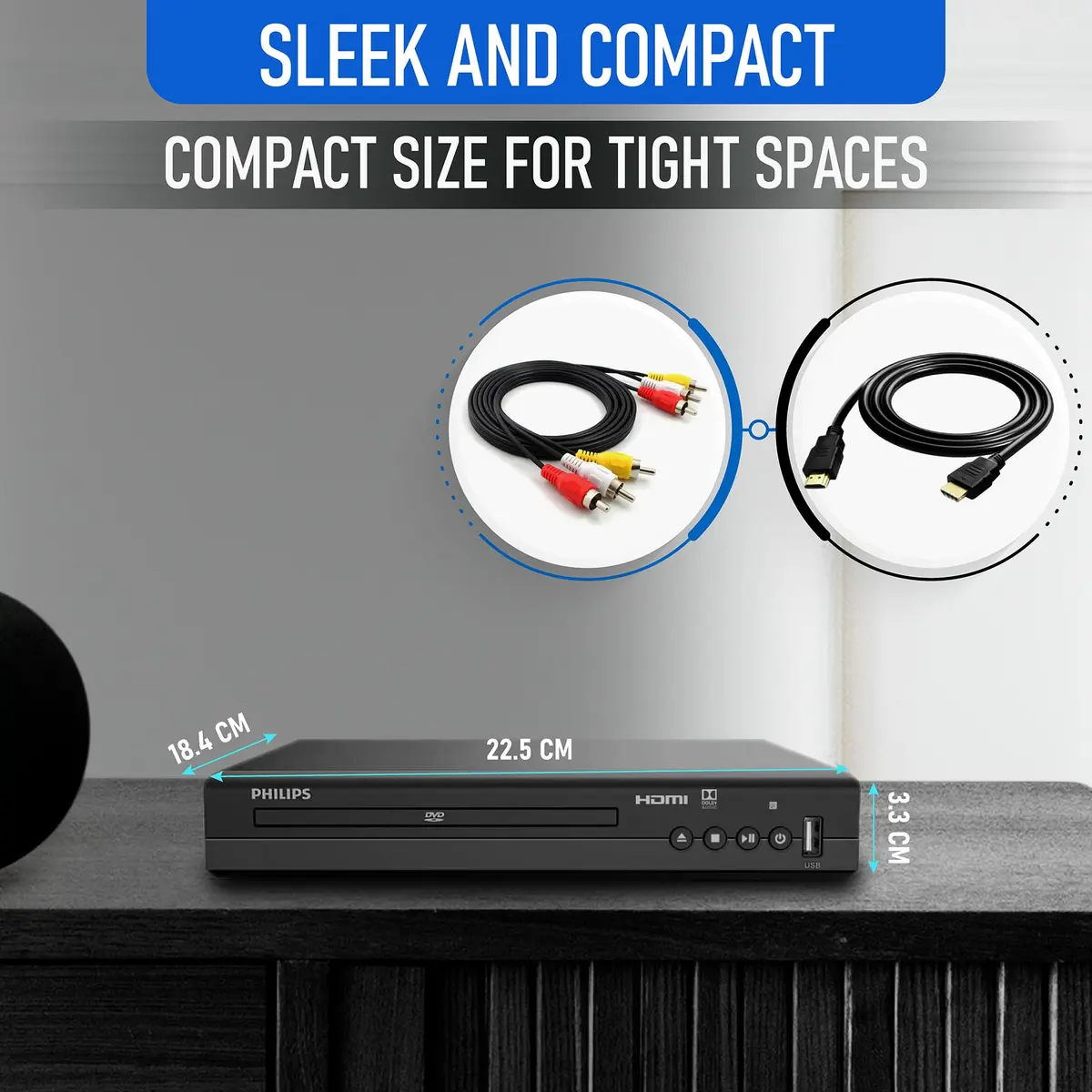 Philips All Region DVD Player 1080P HDMI USB | Plays DVDs from Any Region - view 5