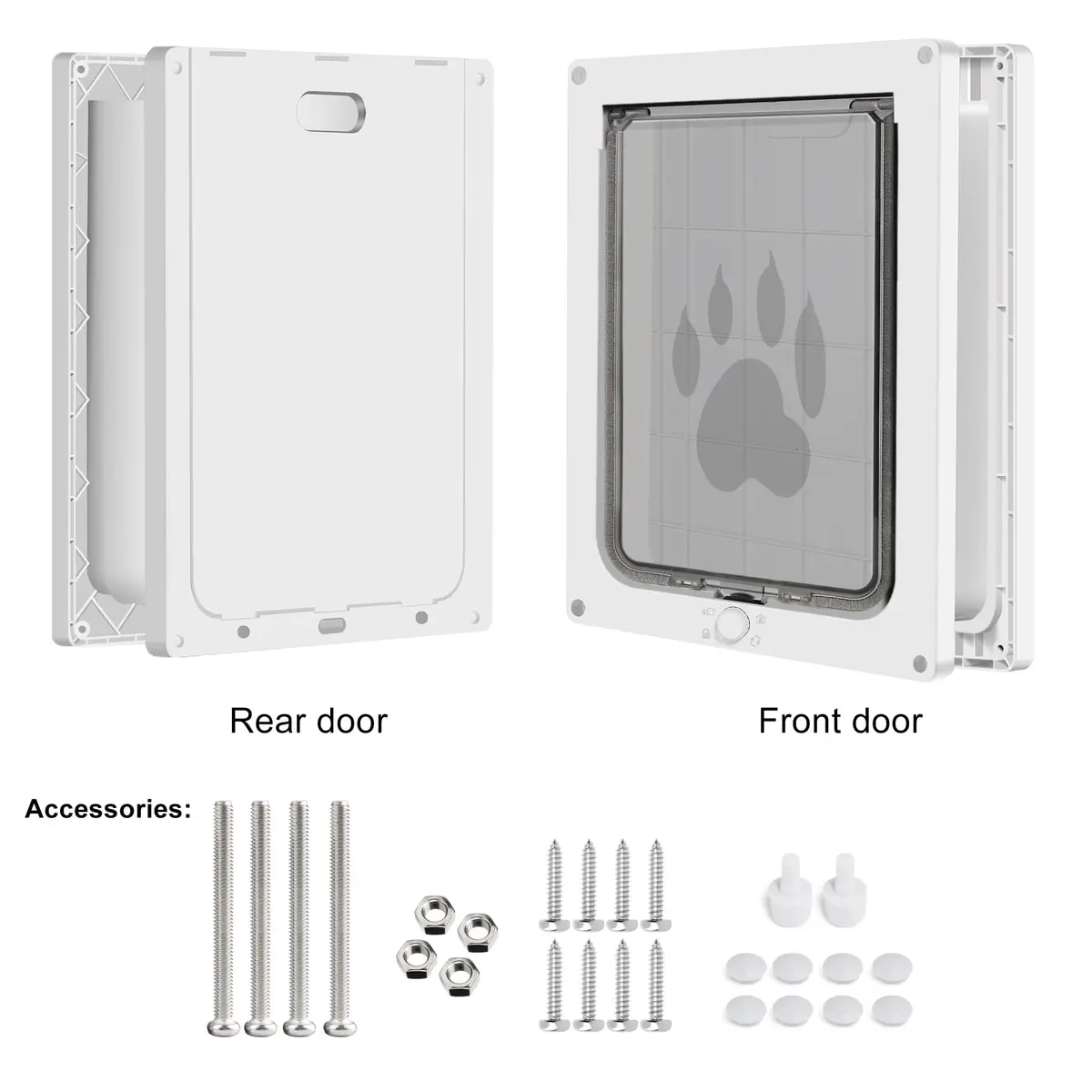 CEESC Small Dog & Cat Door, 7.25"x10" Flap, White | Weatherproof, Durable ABS Frame, Snap-in Panel - view 8