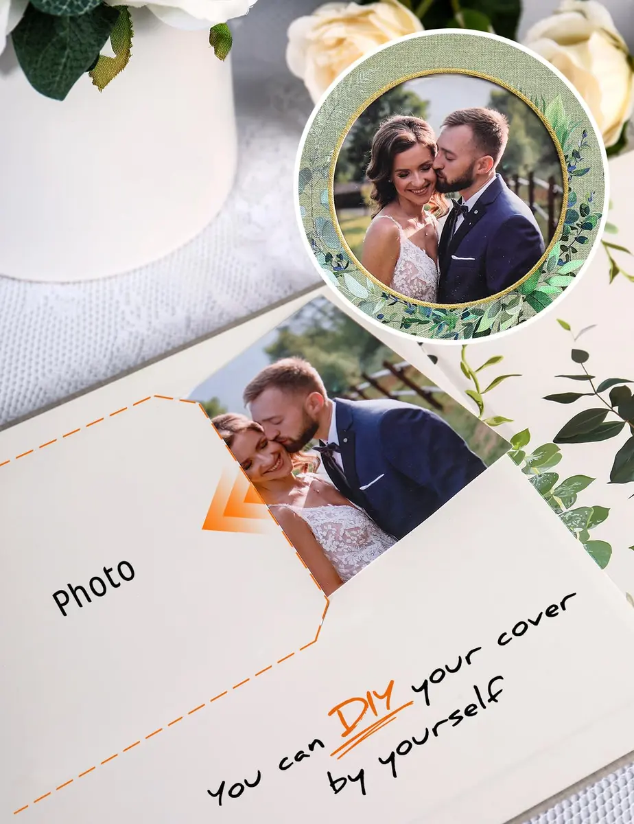 molekaus Wedding Guest Book Hardcover 8" x 10" (20.3 x 25.4 cm) | Photo Frame Cover & 100 Ivory Pages - view 2