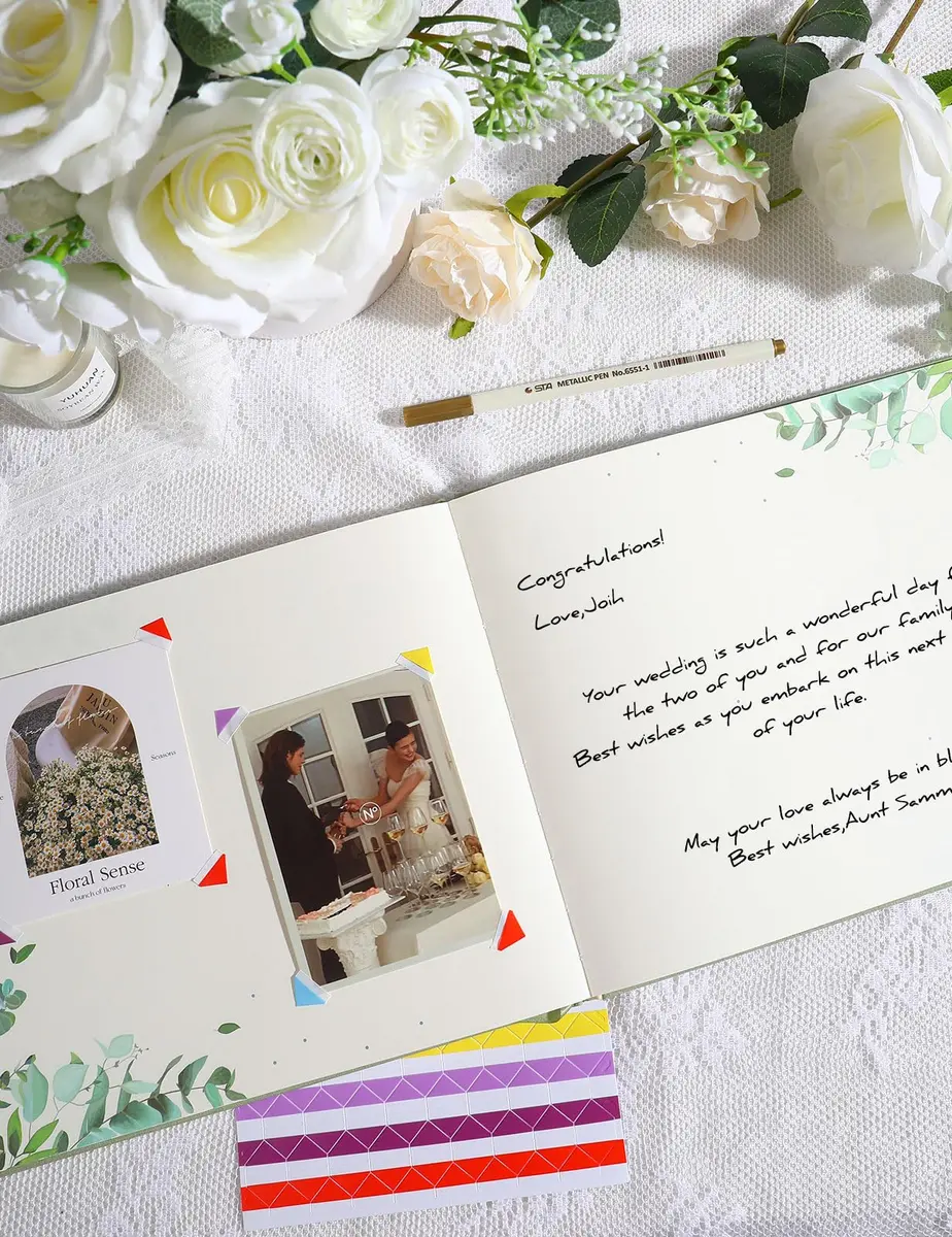 molekaus Wedding Guest Book Hardcover 8" x 10" (20.3 x 25.4 cm) | Photo Frame Cover & 100 Ivory Pages - view 4