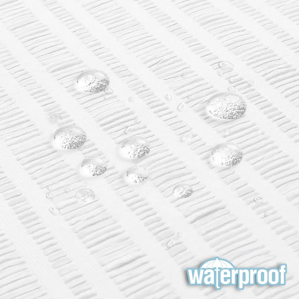 Aiyufeng Extra Long White Shower Curtain 96 Inch | Embossed Texture Fabric Bathroom Decor - view 6