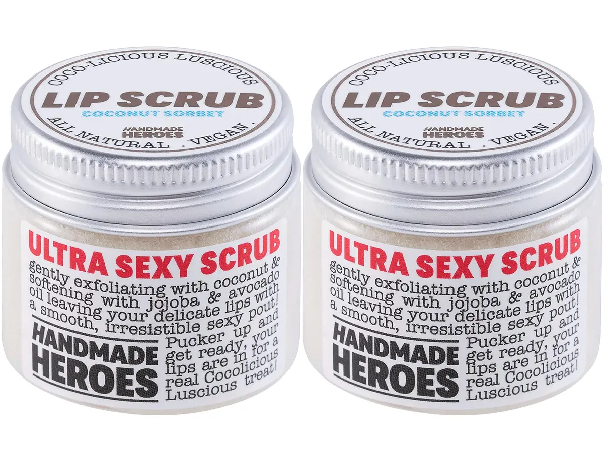 Handmade Heroes Coconut Skin Exfoliant 2pc | Vegan, Natural Lip Scrub for Soft, Smooth Lips - main product image