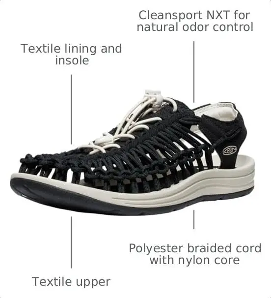 KEEN Uneek Canvas Black/Birch 11 D (M) | Casual Open Air Sneaker for Men - view 2