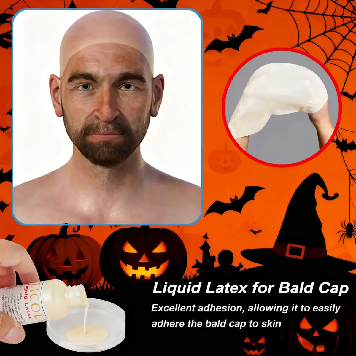 MEICOLY Clear White Liquid Latex with Sponge | Realistic SFX Makeup for Halloween Costumes & Bald Caps (60ml / 2.1 Oz) - view 3