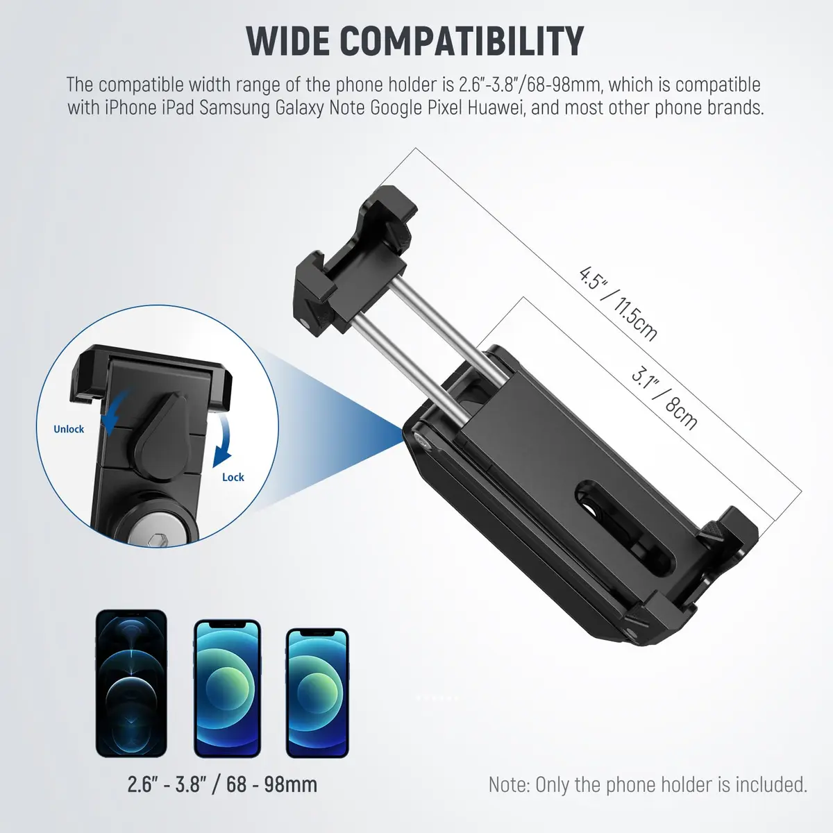 NEEWER SP-04 Metal Smartphone Tripod Mount with Cold Shoes & Handheld Grip, 18cm (7.1") Extended Height | Stable Vlogging & Streaming Accessory - view 5