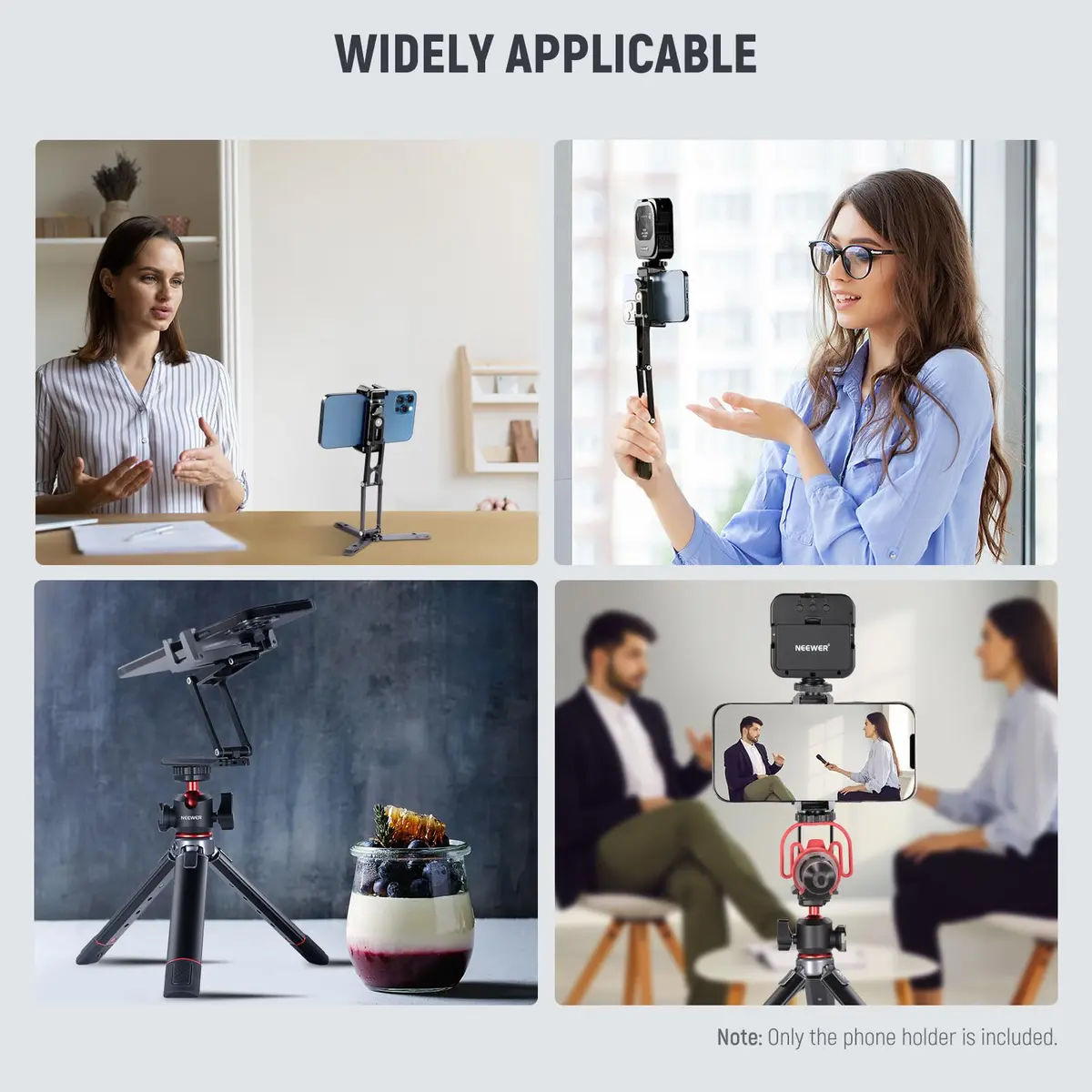 NEEWER SP-04 Metal Smartphone Tripod Mount with Cold Shoes & Handheld Grip, 18cm (7.1") Extended Height | Stable Vlogging & Streaming Accessory - view 8