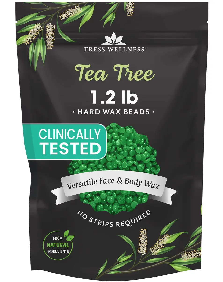 Tress Wellness Tea Tree Hard Wax Beads 567 g (19.2 oz) | For Bikini, Brazilian & Full Body Hair Removal - main product image