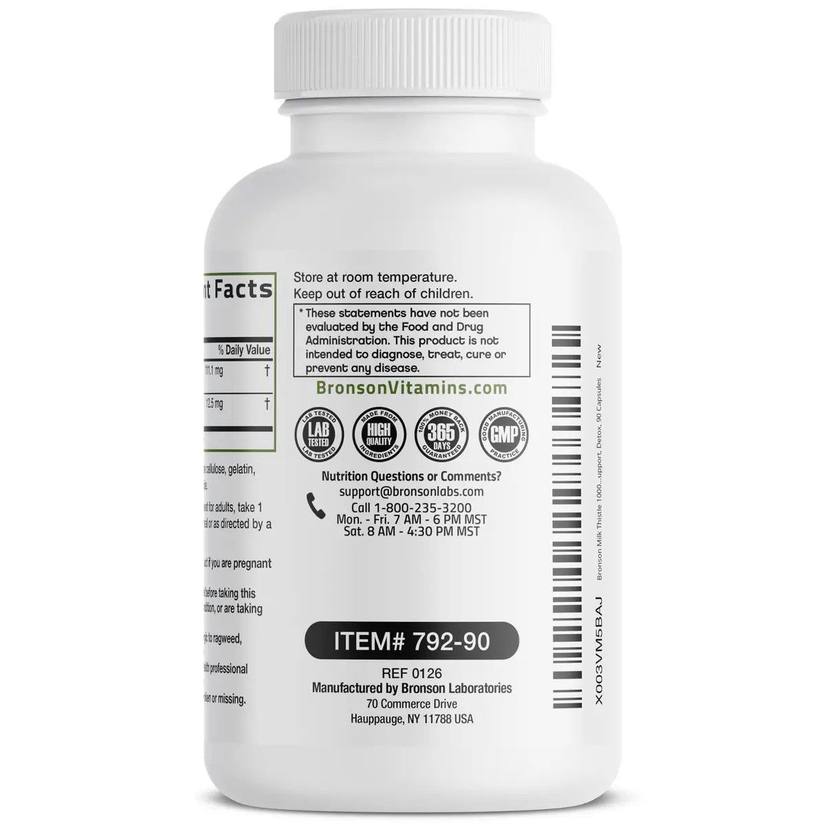 Bronson Milk Thistle Silymarin Marianum & Dandelion Extract 90 Capsules | Liver Support & Detox - view 7