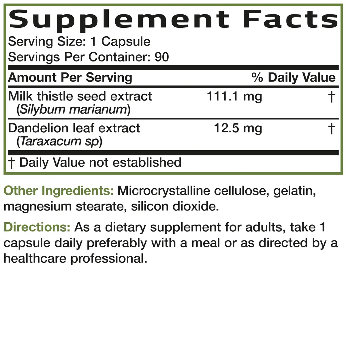 Bronson Milk Thistle Silymarin Marianum & Dandelion Extract 90 Capsules | Liver Support & Detox - view 8