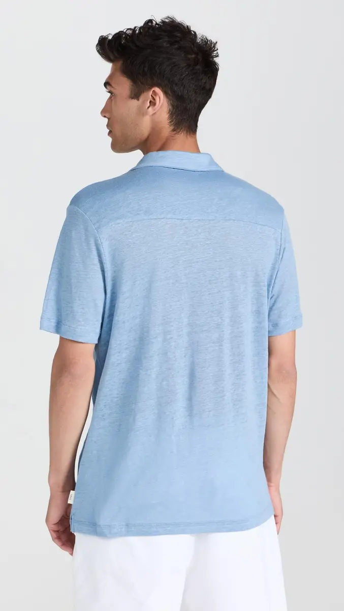 Onia Shaun Linen Polo XXL | Lightweight 100% Linen for Warm Weather - view 3
