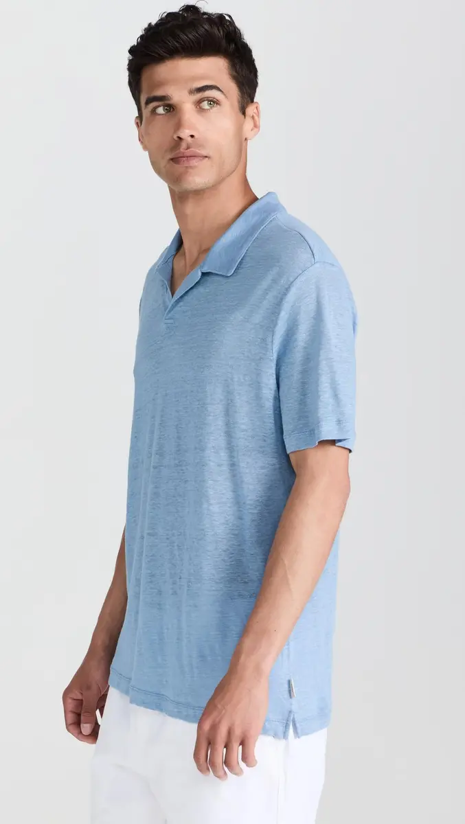 Onia Shaun Linen Polo XXL | Lightweight 100% Linen for Warm Weather - view 4